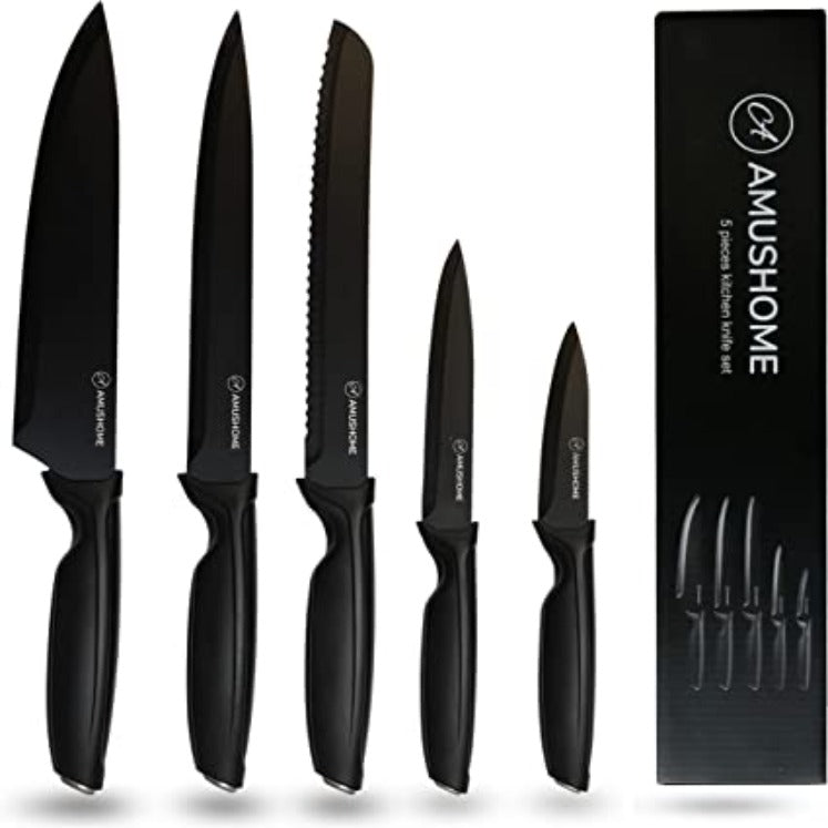 AMUSHOME Kitchen Knife Set of 5