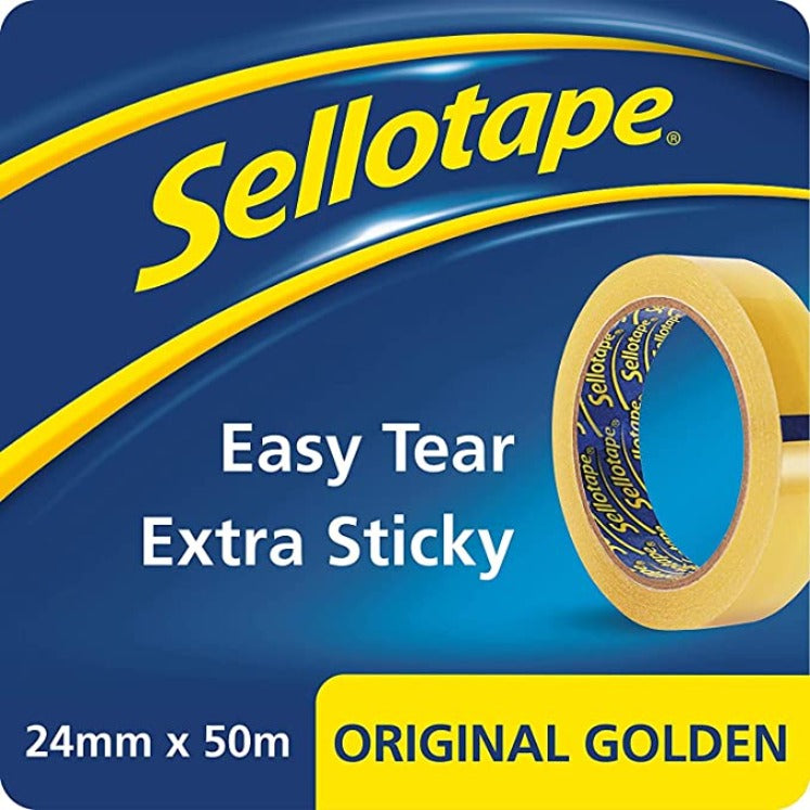 Sellotape Original Golden - Multi-Purpose Clear Tape for Household Objects